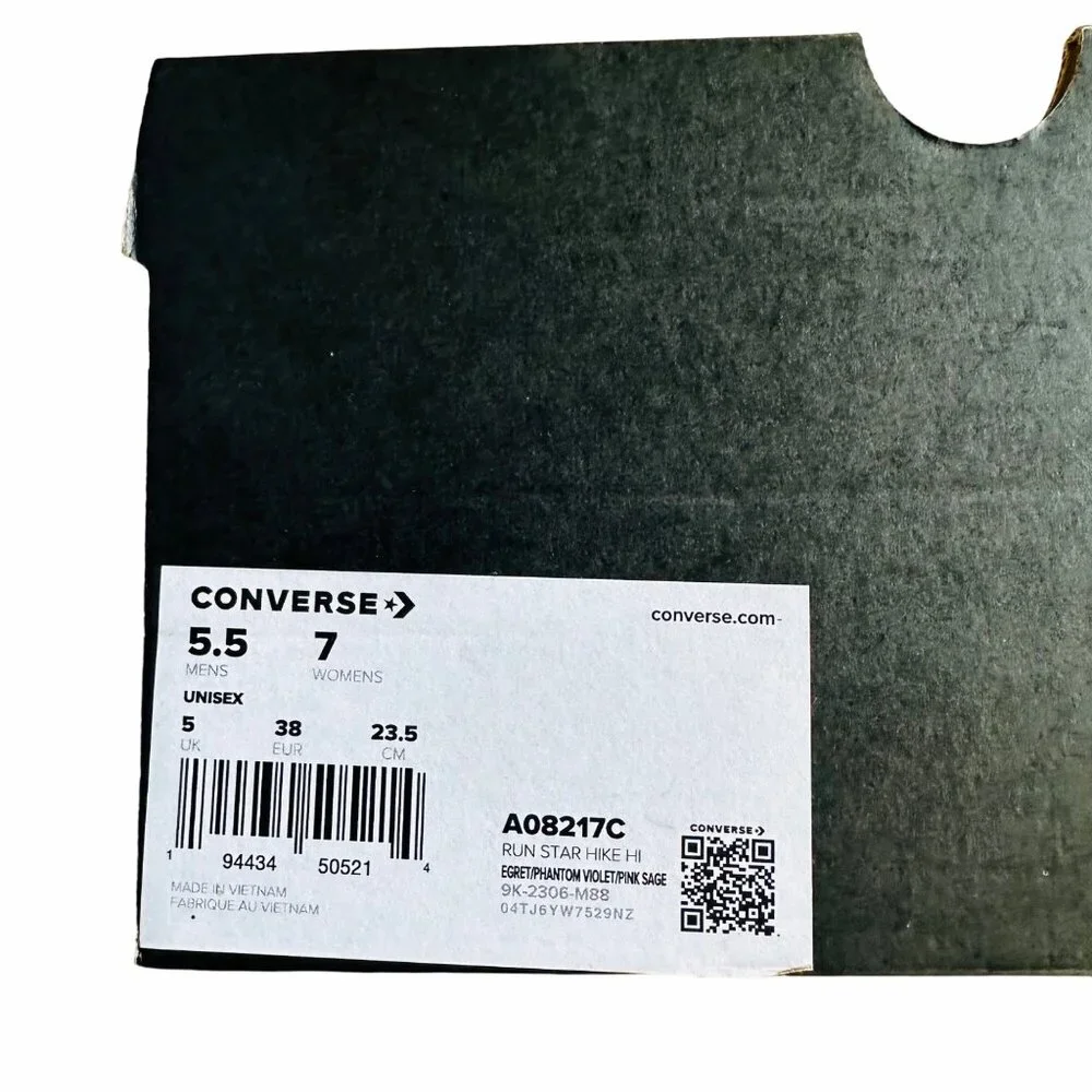 ⭐Converse Run Star Hike Hi 5.5 Men Shoes Beige Purple Sneakers Self Care A08217C - Picture 8 of 11